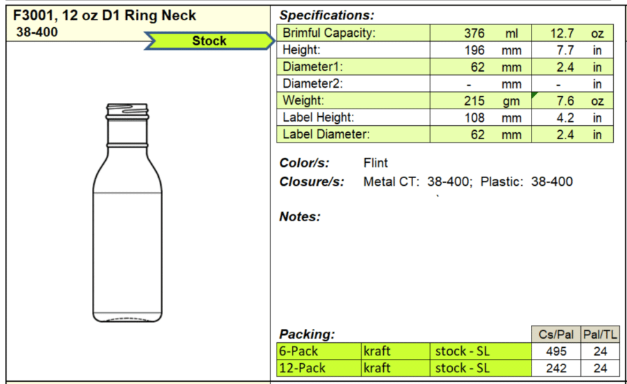 12 oz. Ring Neck Sauce Bottle