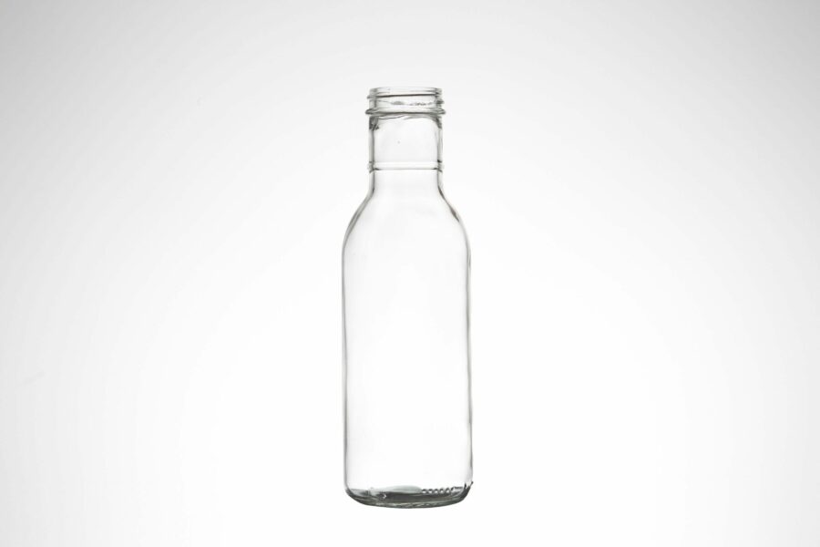 12 oz Clear Glass Fluted Sauce Bottle