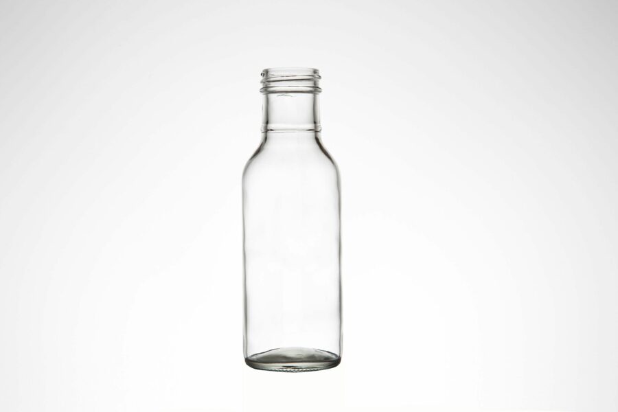 Clear Glass Ring Neck Dressing & Sauce Bottles