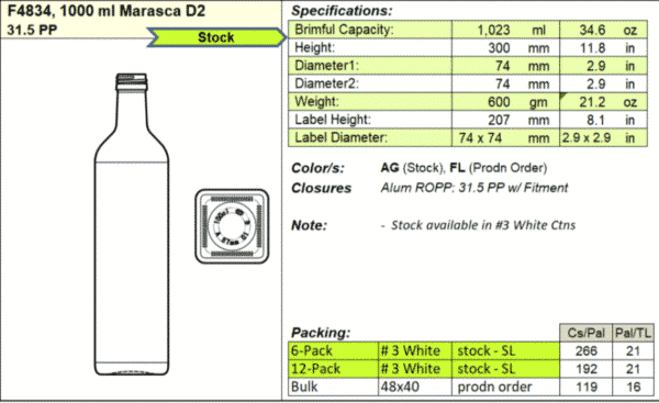 1000 ml Marasca D2 31.5 PP - Image 2